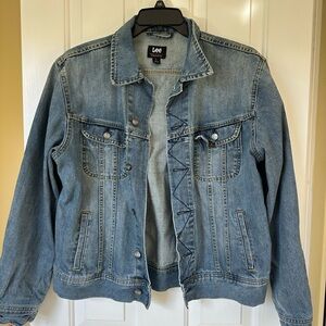 Lee Classic Blue Jean Denim Jacket Size Large Button Up